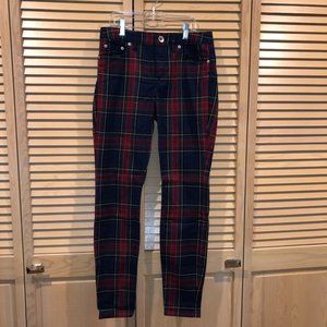 Vineyard Vines Ladies Jolly Plaid Holiday 5 Pocket Pants: Worn Once, Size 0